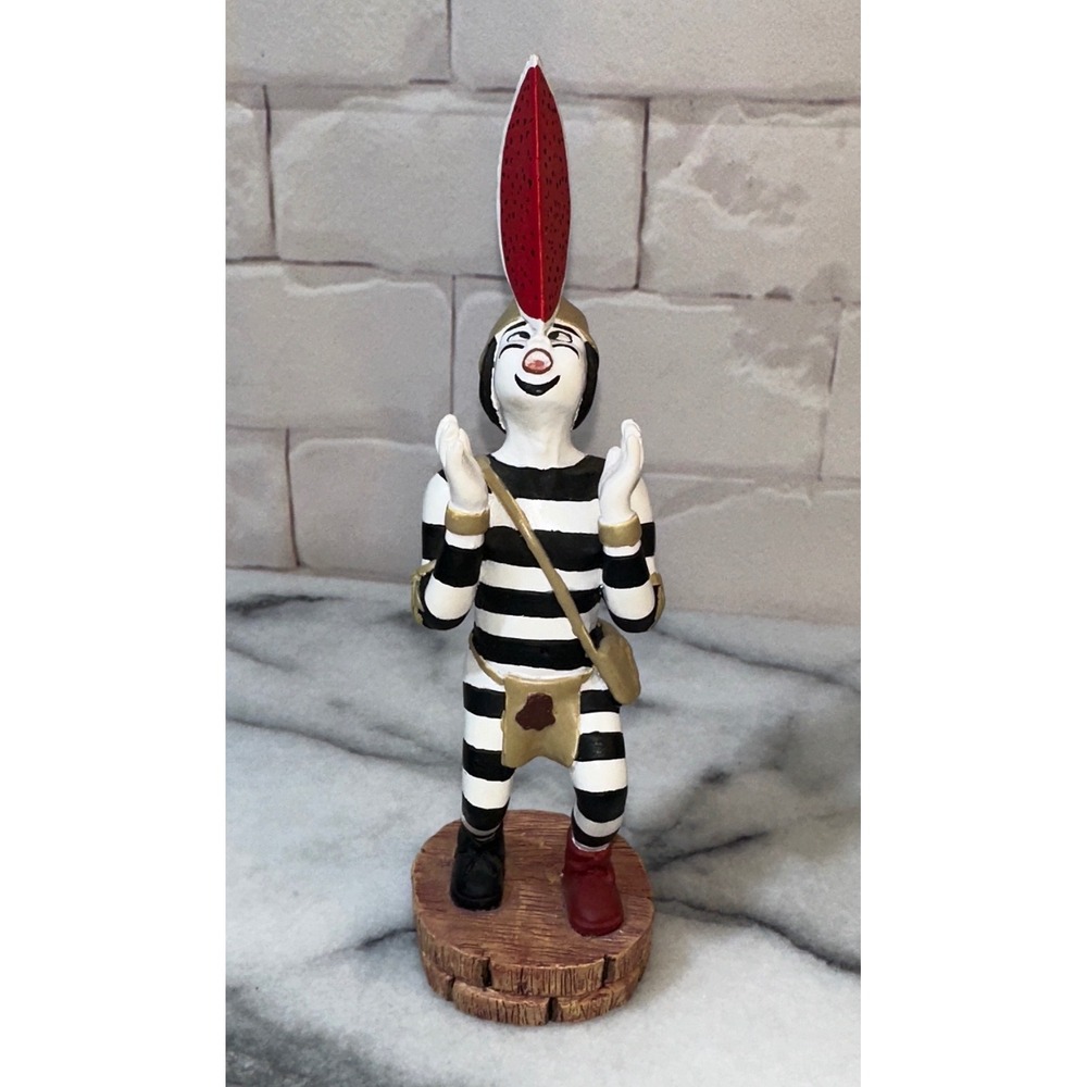 Hopi Kosharis Clown Figurine Striped Sacred Clown with Watermelon Folk Art 8in